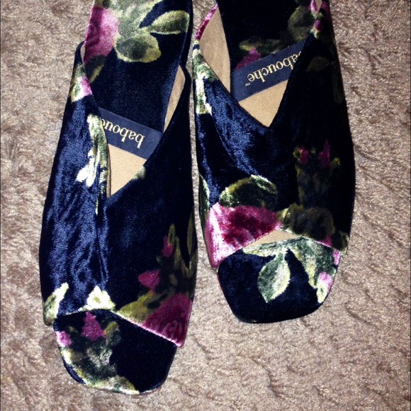 Babouche Floral Velour Slippers