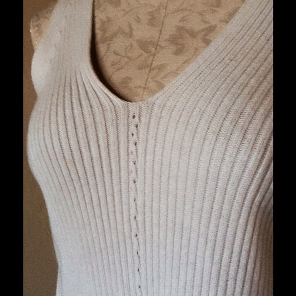 White ramie and cotton sweater