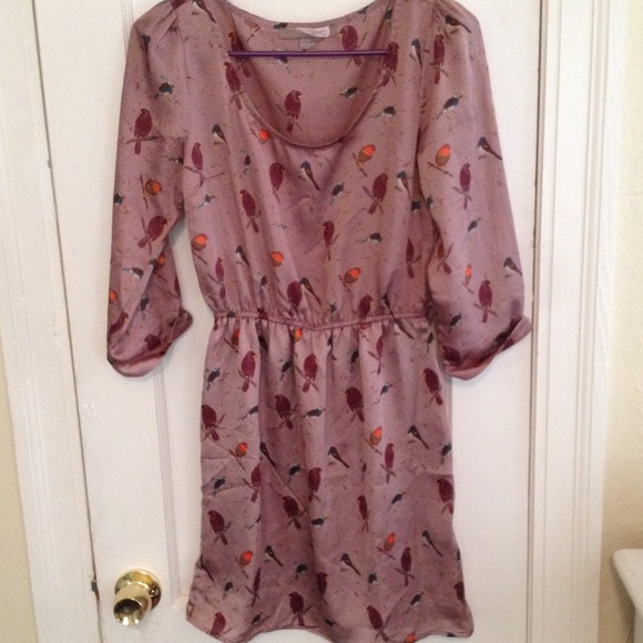 Gorgeous Purple Bird Print Dress