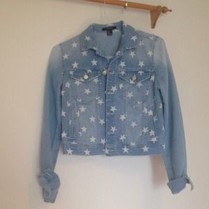 Forever 21 Star Print Denim Jacket