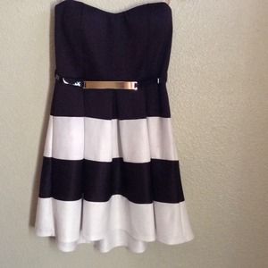 Black and white stripe dress