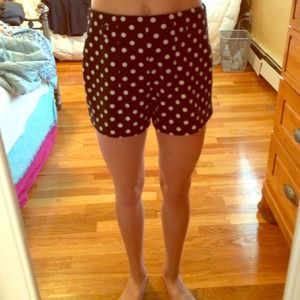 Polka dot high waisted shorts
