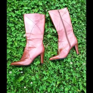 Beautiful Tan leather high heel boots