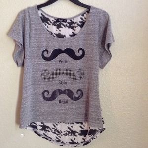 Gray mustache shirt