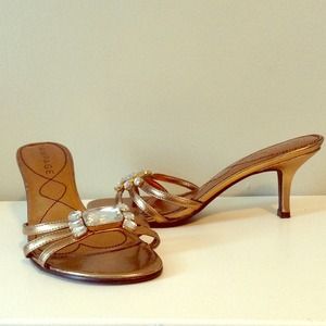 Gold heel sandal