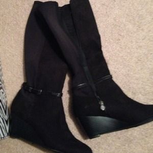 SALE - Black Knee High Boots