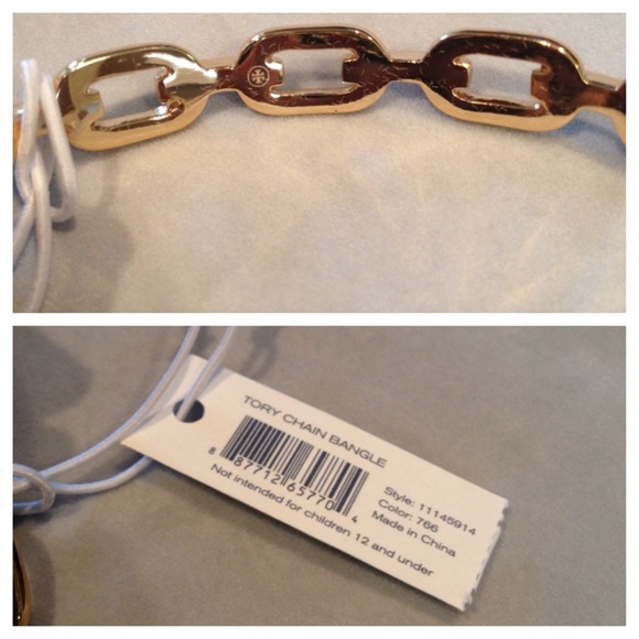 NWT! Tory Burch Stackable Golden Chain Bangle - Picture 4 of 4