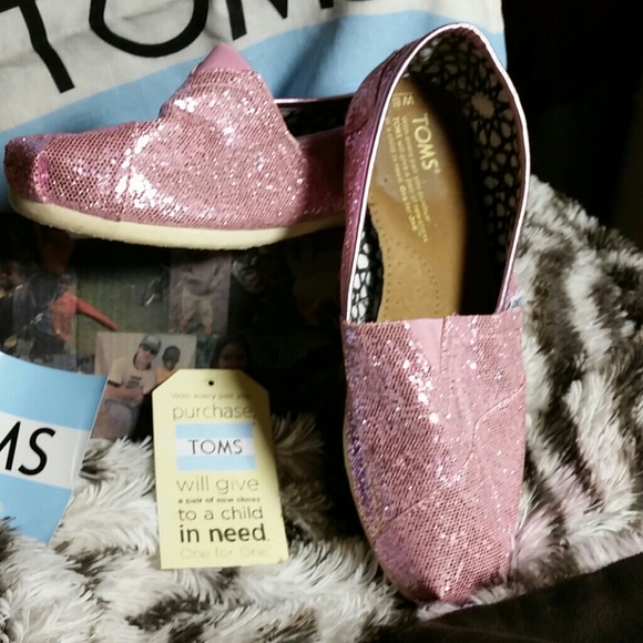 TOMS Shoes - Tom's pink glitter shoes