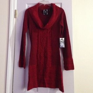 Red sweater dress
