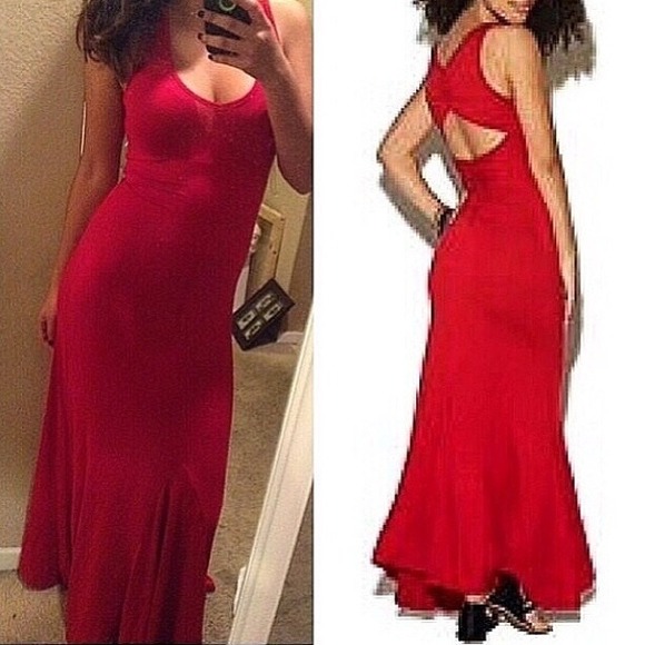 Wetseal red v-neck maxi dress