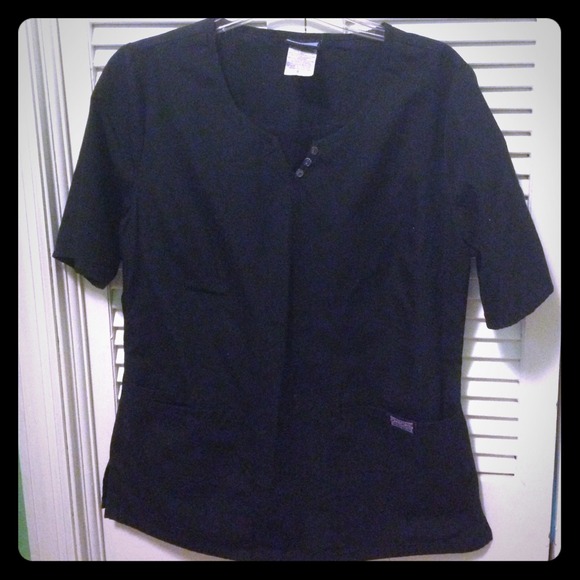 Black scoop neck scrub top by Cherokee Workwear