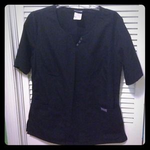 Black scoop neck scrub top by Cherokee Workwear
