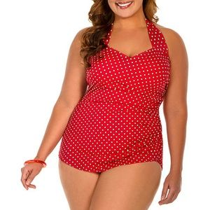 Pinup style slimming swimsuit