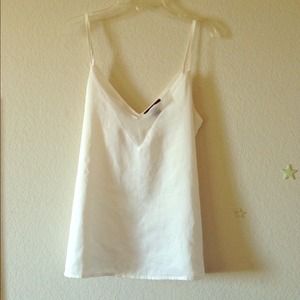 V neck cami with sheer panel