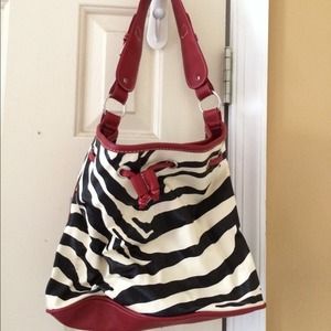 Red white and black zebra purse!