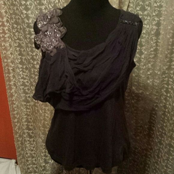 Anthropologie gray blouse