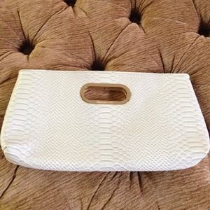 Faux Snake Skin Clutch