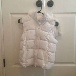 White Hooded Puffer Vest