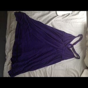 Purple and black striped dress