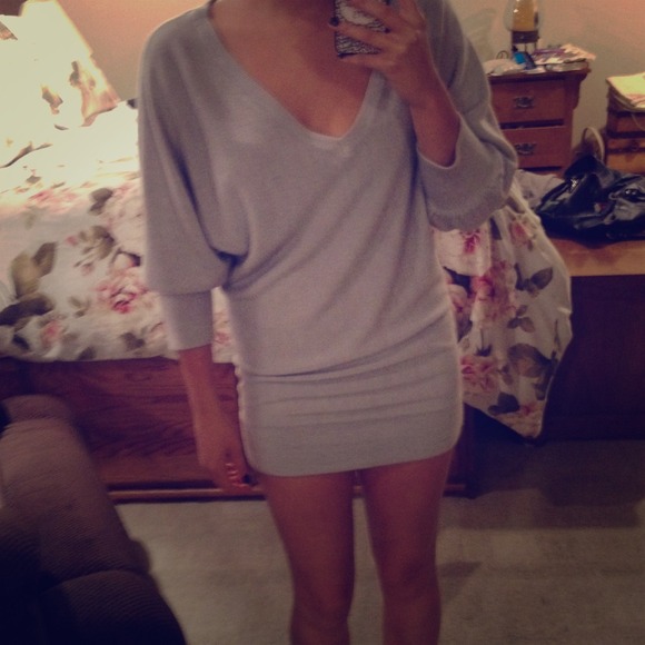 Light grey sweater dress