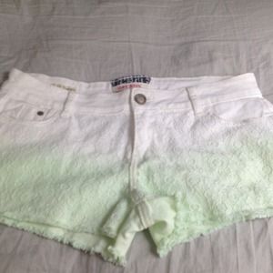 Dip-dye denim shorts