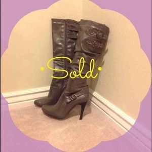 SOLD Grey High Heel Fashion Boots