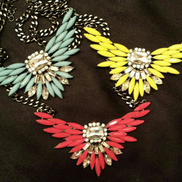 Shourouk style winged statement necklace