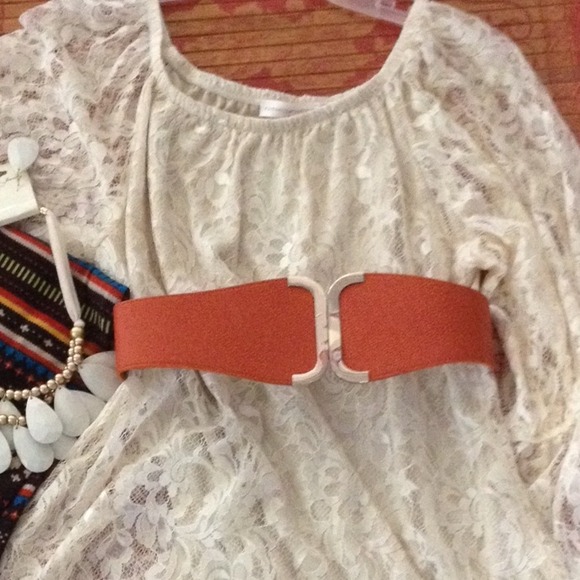Orange belt with gold detail - NWOT