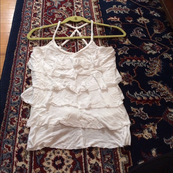 Fun Summertop Orange/pink.Off white ruffle. Bundle - Picture 3 of 4