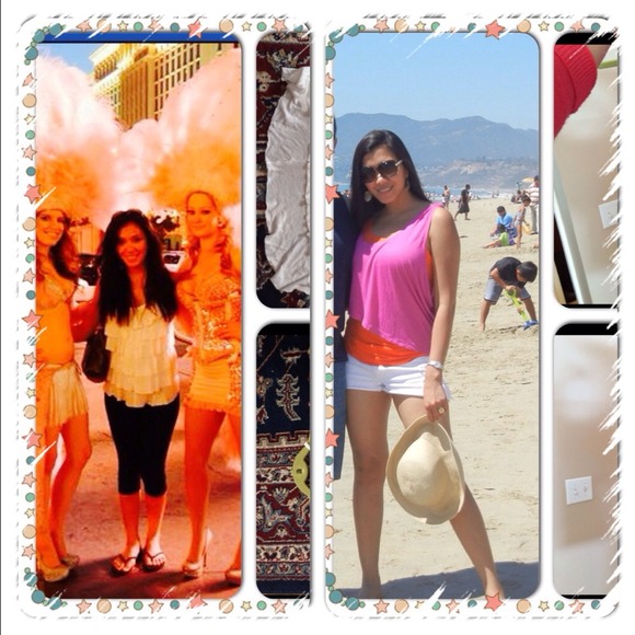 Fun Summertop Orange/pink.Off white ruffle. Bundle - Picture 4 of 4