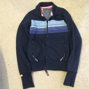 SuperDry navy sweater women jacket sz XS