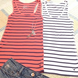 Set of striped tanks