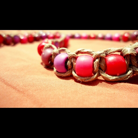 SOLD Ankh Hemp Neclace Pink Boho Long Brand New - Picture 4 of 4