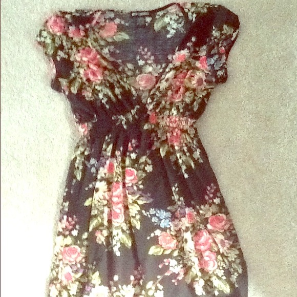 Long floral empire waist shirt