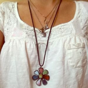 Stained glass flower necklace