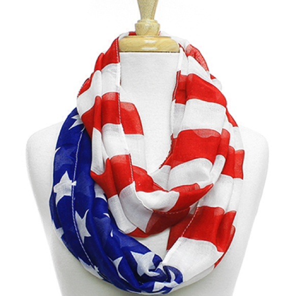 🔴SOLD🔴Flag Infinity Scarf🇺🇸 - Picture 2 of 2
