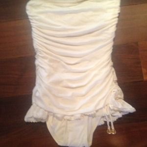 Strapless Cream One Piece Juicy Couture Swimsuit