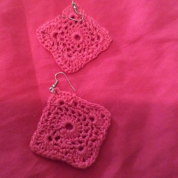Pink Crocheted Earrings