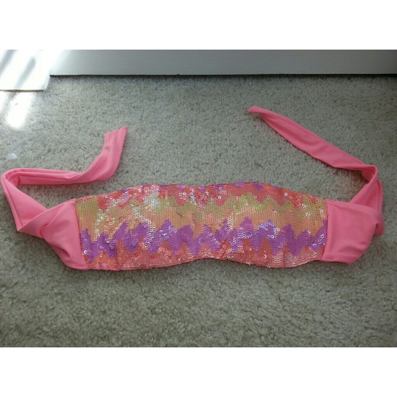 Sequin Victorias Secret Bandeau Swim Top