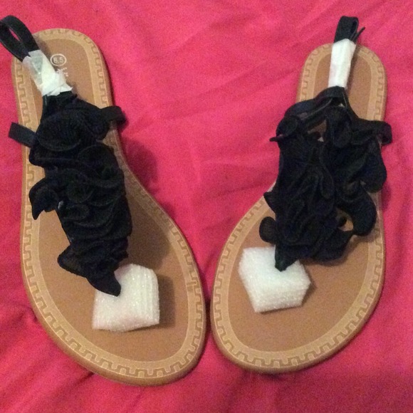 Black Thong Sandals