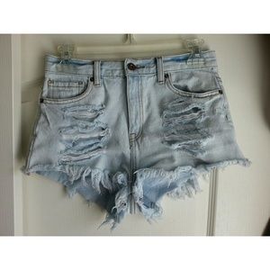 Distressed High Waisted Shorts