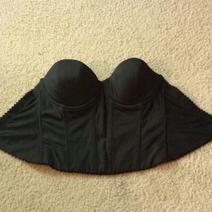 Black strapless bra part corset bra