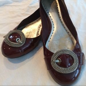 BCBG Girls Deep Red Patent Leather Flats