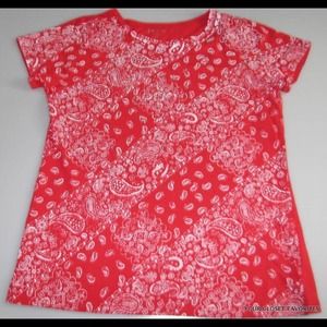 Red Paisley Shirt. Bandana Print. Offers Only.