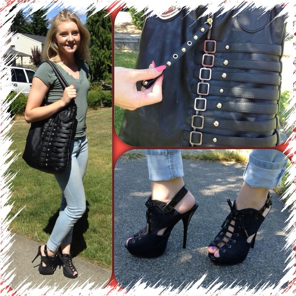 🎉 HOST PICK 🎉  BLACK DENIM STILLETTOS - Picture 2 of 4