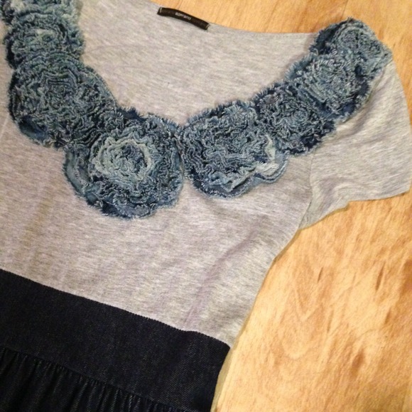 Denim Flower Dress - Picture 2 of 3