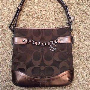 Dark brown coach purse