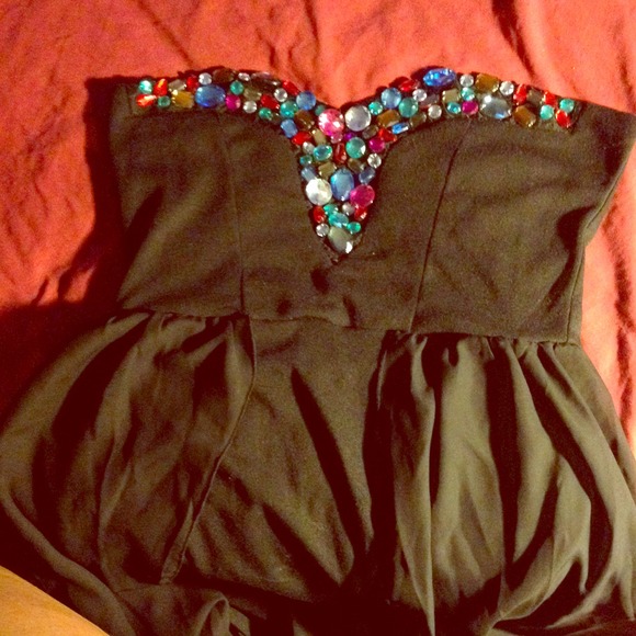 High low black dress