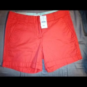 Bright orange J. Crew shorts