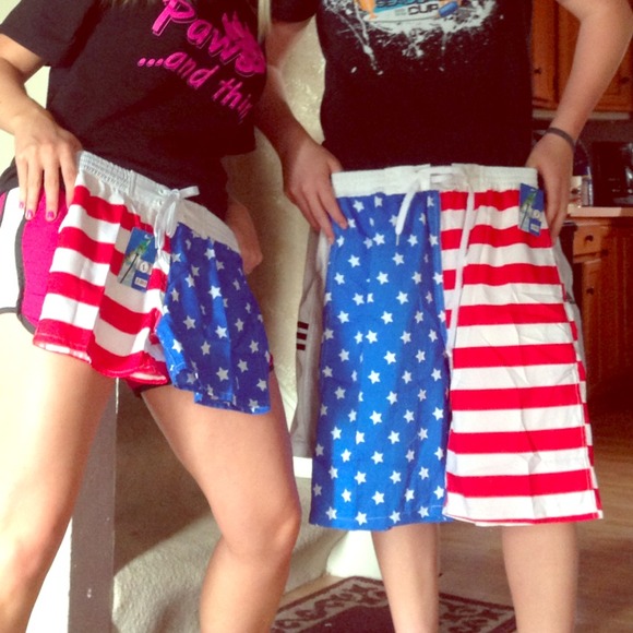American Flag Swim Shorts